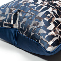 HKM-535251 Modern Minimalist Plaid Pillow Cases in Dark Blue - Available in Various Sizes