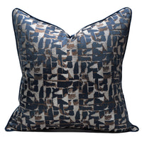 HKM-535251 Modern Minimalist Plaid Pillow Cases in Dark Blue - Available in Various Sizes