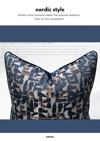 HKM-535251 Modern Minimalist Plaid Pillow Cases in Dark Blue - Available in Various Sizes