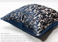 HKM-535251 Modern Minimalist Plaid Pillow Cases in Dark Blue - Available in Various Sizes
