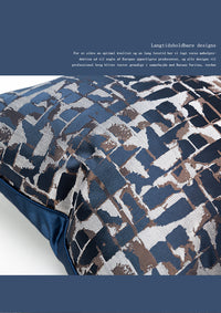 HKM-535251 Modern Minimalist Plaid Pillow Cases in Dark Blue - Available in Various Sizes
