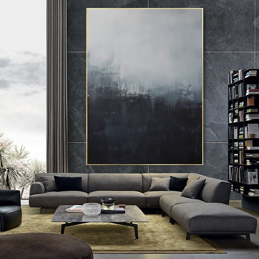 HKM-535379 Handmade Abstract Oil Painting Canvas Art for Living Room Decoration - Unframed and Rolled