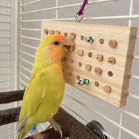 HKM-535379 Hanging Solid Wood Keyboard Toy for Parrot Training and Decompression