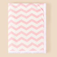 HKM-535443 Newborn Double Layer Coral Fleece Blanket - Striped Design for Autumn and Winter, 76 x 102 CM