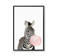 HKM-535443 Nordic Style Koala and Zebra Canvas Wall Art for Home Décor - Rectangular Modern Decorative Painting