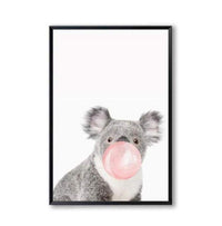 HKM-535443 Nordic Style Koala and Zebra Canvas Wall Art for Home Décor - Rectangular Modern Decorative Painting