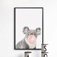 HKM-535443 Nordic Style Koala and Zebra Canvas Wall Art for Home Décor - Rectangular Modern Decorative Painting