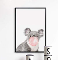 HKM-535443 Nordic Style Koala and Zebra Canvas Wall Art for Home Décor - Rectangular Modern Decorative Painting