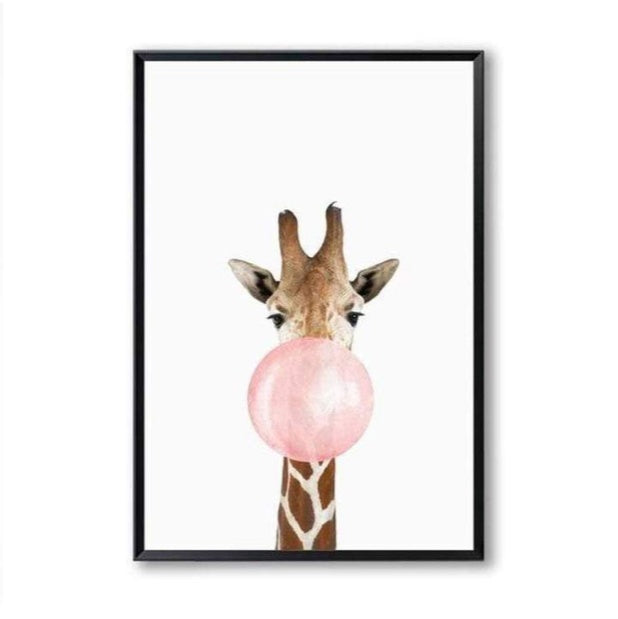 HKM-535443 Nordic Style Koala and Zebra Canvas Wall Art for Home Décor - Rectangular Modern Decorative Painting