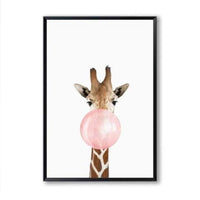HKM-535443 Nordic Style Koala and Zebra Canvas Wall Art for Home Décor - Rectangular Modern Decorative Painting