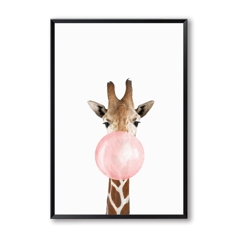HKM-535443 Nordic Style Koala and Zebra Canvas Wall Art for Home Décor - Rectangular Modern Decorative Painting