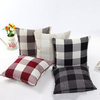 HKM-535507 Lattice Square Linen Pillowcase for Living Room Sofa - Choice of 5 Colors