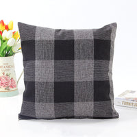 HKM-535507 Lattice Square Linen Pillowcase for Living Room Sofa - Choice of 5 Colors