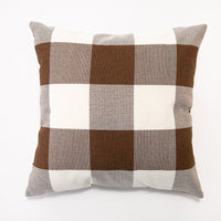 HKM-535507 Lattice Square Linen Pillowcase for Living Room Sofa - Choice of 5 Colors