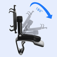 HKM-535507 Multi-Function Car Phone Holder for Dashboard, Rearview Mirror, and Sun Visor - Fits 3-7 Inch Devices