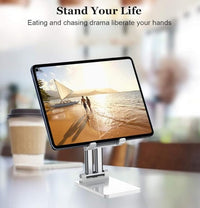 HKM-535699 Adjustable Phone Stand with Stable Metal Base for Ergonomic Viewing and Universal Device Compatibility