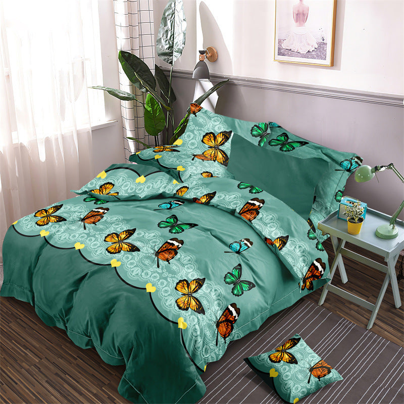 HKM-535763 Aloe Cotton Floral Three-Piece Bedding Set in Multiple Sizes