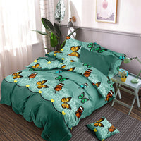 HKM-535763 Aloe Cotton Floral Three-Piece Bedding Set in Multiple Sizes
