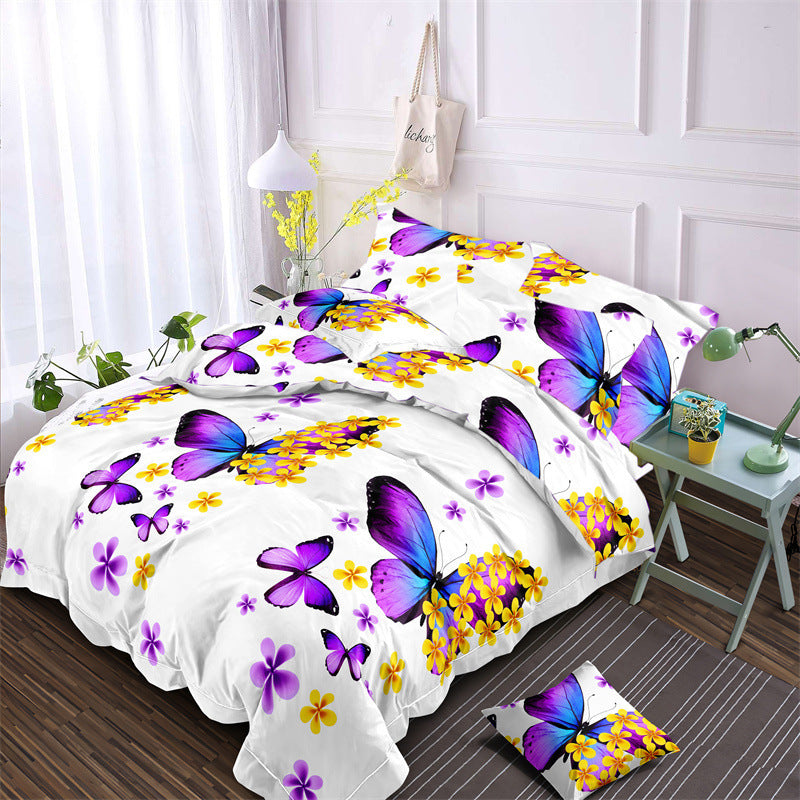 HKM-535763 Aloe Cotton Floral Three-Piece Bedding Set in Multiple Sizes