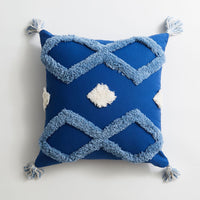 HKM-535827 Geometric Cotton Canvas Pillow Cushion Cover with Tassels, 45x45cm and 30x50cm Sizes
