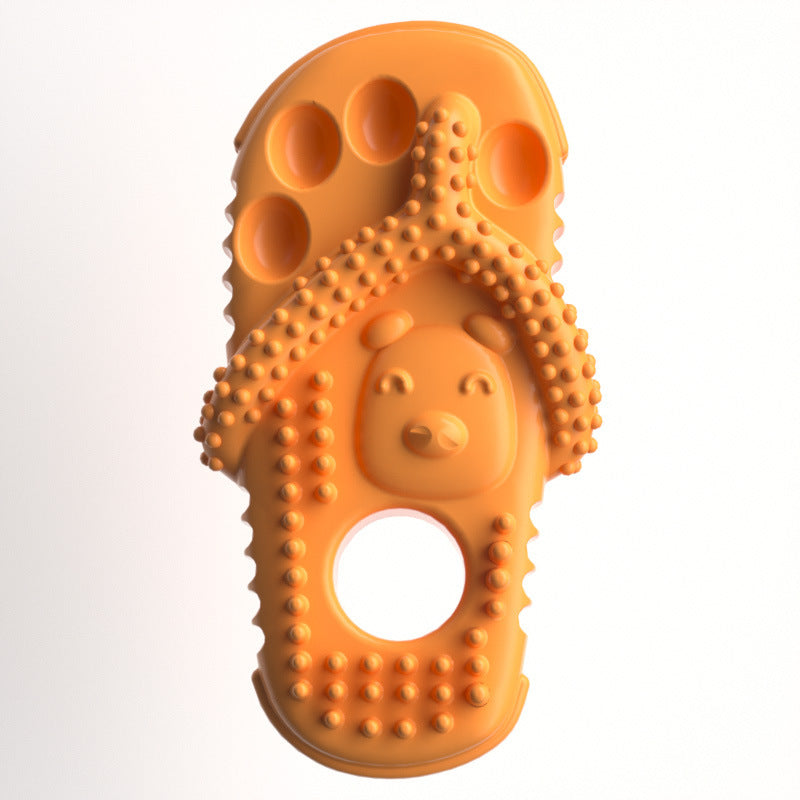 HKM-535891 Durable Rubber Chewing Slippers for Dogs - Teething Toys for Oral Health and Dental Care