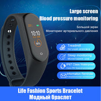 HKM-535955 Heart Rate and Blood Pressure Smart Band Wristband with Touch Operation, Fitness Reminder, Available in Blue, Black, Red
