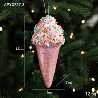 HKM-536211 Creative Ice Cream and Candy Christmas Tree Decorations – Pastoral Foam Hanging Ornaments