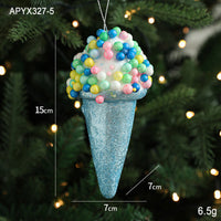 HKM-536211 Creative Ice Cream and Candy Christmas Tree Decorations – Pastoral Foam Hanging Ornaments