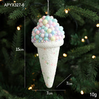 HKM-536211 Creative Ice Cream and Candy Christmas Tree Decorations – Pastoral Foam Hanging Ornaments