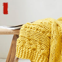 HKM-536275 Cozy Knitted Thread Blanket - Soft Acrylic Sofa Cover for Winter, 130x160 cm