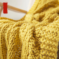 HKM-536275 Cozy Knitted Thread Blanket - Soft Acrylic Sofa Cover for Winter, 130x160 cm
