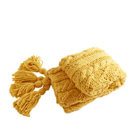 HKM-536275 Cozy Knitted Thread Blanket - Soft Acrylic Sofa Cover for Winter, 130x160 cm