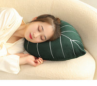 HKM-536275 Philodendron and Monstera Plant Pillow - Embroidered Plush Cushion 52x48cm & 52x44cm