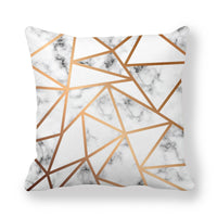 HKM-536403 Geometric Pattern Printed Peach Skin Fabric Pillow Cover 45x45cm