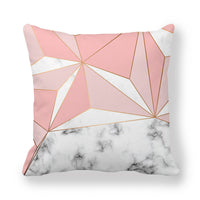 HKM-536403 Geometric Pattern Printed Peach Skin Fabric Pillow Cover 45x45cm