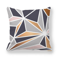 HKM-536403 Geometric Pattern Printed Peach Skin Fabric Pillow Cover 45x45cm