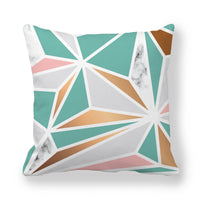 HKM-536403 Geometric Pattern Printed Peach Skin Fabric Pillow Cover 45x45cm