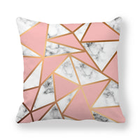 HKM-536403 Geometric Pattern Printed Peach Skin Fabric Pillow Cover 45x45cm