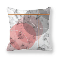 HKM-536403 Geometric Pattern Printed Peach Skin Fabric Pillow Cover 45x45cm