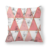 HKM-536403 Geometric Pattern Printed Peach Skin Fabric Pillow Cover 45x45cm
