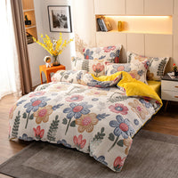 HKM-536403 Velvet Four-Piece Bedding Set with Quilt Cover, Sheet, and Pillowcases for 1.5-2.0m Beds