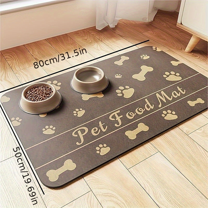 HKM-536467 Diatom Oil Pet Absorbent Placemat with Non-slip Design in Geometric Patterns