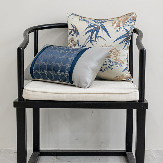 HKM-536595 Minimalist Blue Pine Cypress and Jacquard Pillowcase Set