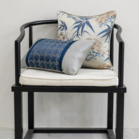 HKM-536595 Minimalist Blue Pine Cypress and Jacquard Pillowcase Set