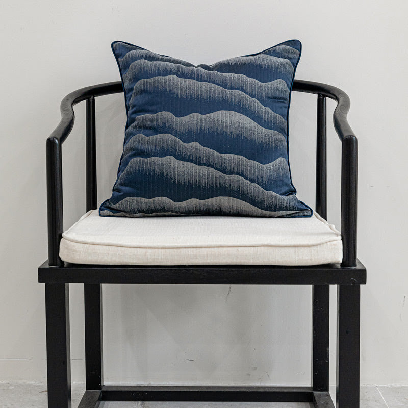 HKM-536595 Minimalist Blue Pine Cypress and Jacquard Pillowcase Set