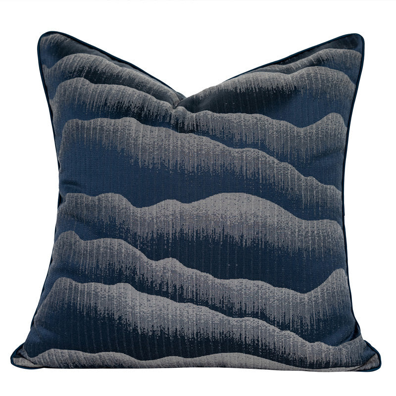 HKM-536595 Minimalist Blue Pine Cypress and Jacquard Pillowcase Set