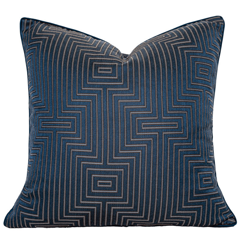 HKM-536595 Minimalist Blue Pine Cypress and Jacquard Pillowcase Set