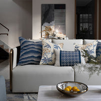 HKM-536595 Minimalist Blue Pine Cypress and Jacquard Pillowcase Set