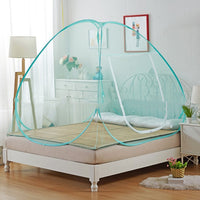 HKM-536595 Mongolian Style Polyester Fiber Mosquito Net for Bedrooms - Installation-Free, Solid Color