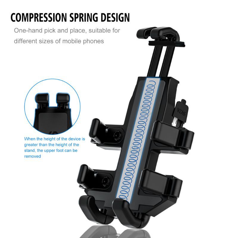 HKM-536659 Motorcycle Phone Holder with USB Charging for Navigation - Simple ABS Design